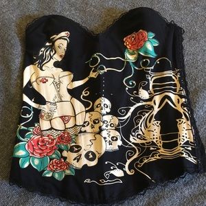 pre-loved Skull print Rock n Roll Corset